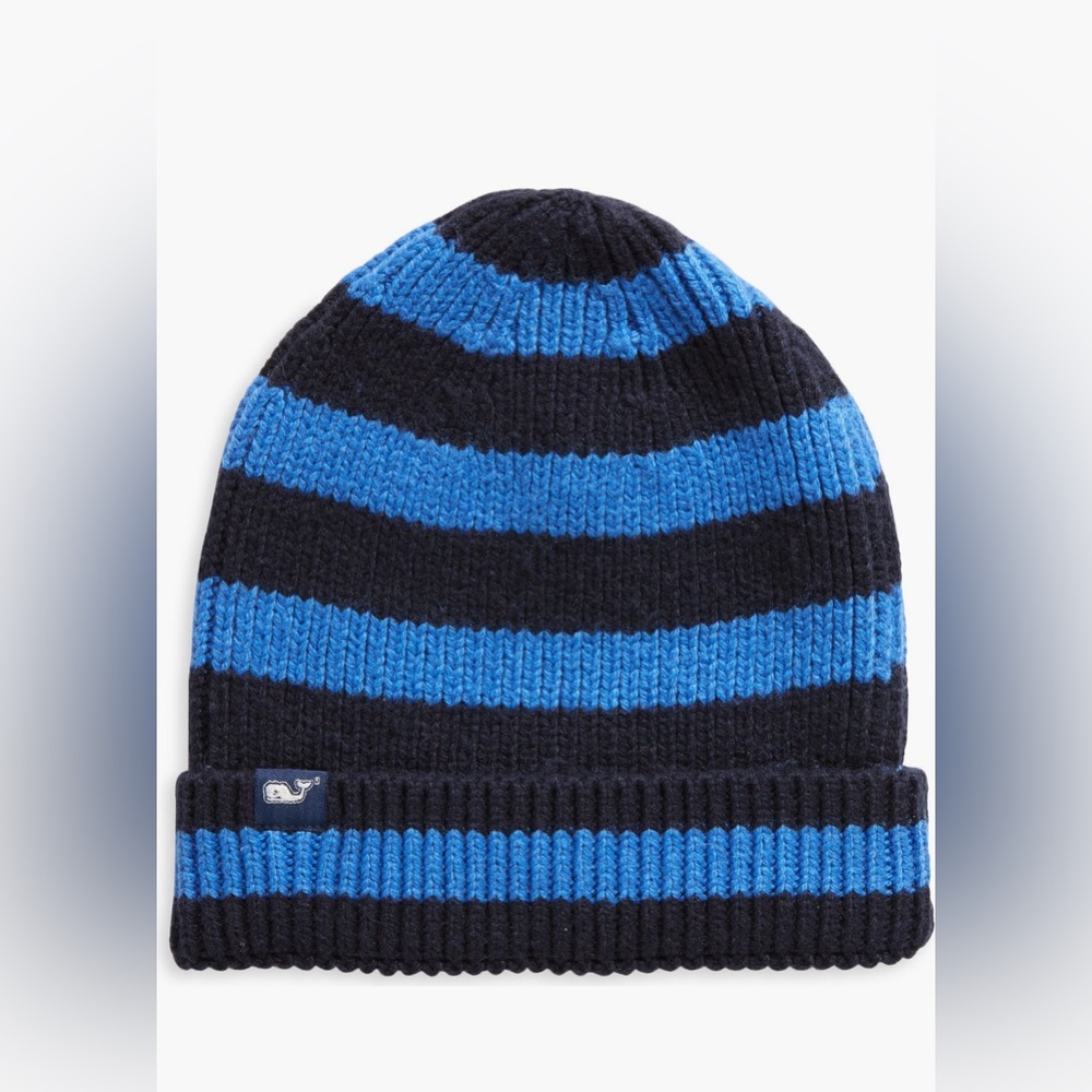 Vineyard Vines Boys Beanie in Blue Stripes